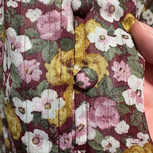 Torrid Crinkle Chiffon Smocked Blouson Sleeve Blouse Floral - Picture 6 of 9